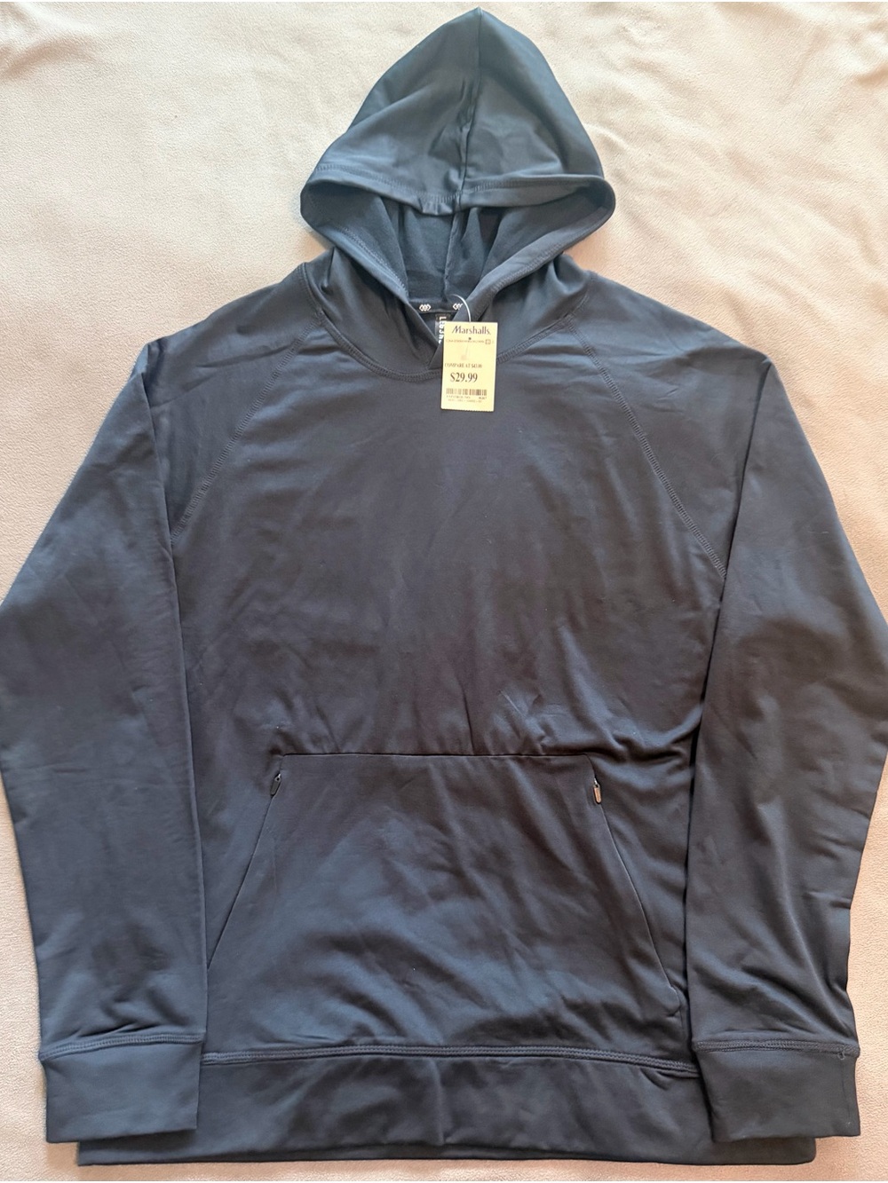 Leg3nd - Navy Blue - Men’s - Large - Performance Hooded Sweatshirt- Zip Pocket